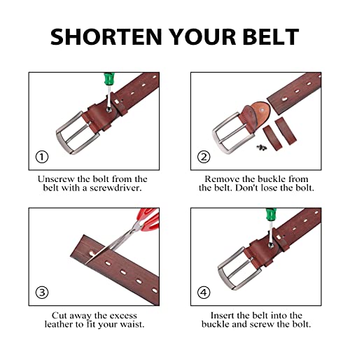 Holmanse Full Grain Leather Belt Men Multiple Holes Cover The Whole Belt Casual Jean Belt With High-End Gift Box Packaging #TOP3