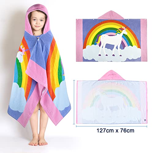 FLYISH DIRECT Kids Towels with Hood, Absorbent Thick Kids Bath Towel with Hood, 100% Cotton Beach towel kids - Image 3