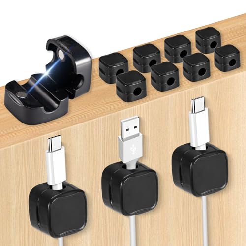Carehabi 12 Pezzi Clip Per Cavi Clip, Magnetiche Ferma Cavi Adesivi Per La Gestione Dei Cavi, Autoadesivi, Per Scrivania, Comodino, Caricabatterie, Cuffie, Ecc.