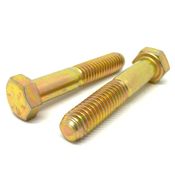 (5 Pieces) 5/16-24x3-1/4 Hex Head Cap Screws Grade 8 USA Zinc Yellow