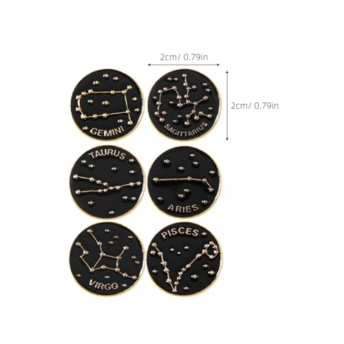 Image of PRETYZOOM 12 Pcs Zodiac Enamel Pin Set Brooches Jewelry Alloy Lapel Pins for Backpacks Shirts Hats Accessories