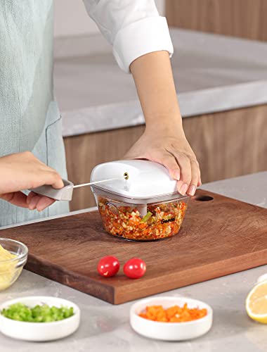 Manual Pull Food Chopper, Hand Pull String Onion Chopper Dicer for Kitchen, Easy Cleaning Food Chopper for Vegetables, Fruits (500 ML) - Thumbnail 2