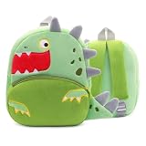 UNEEDE Dinosaur Toddler Backpack for Boys and Girls,Kindergarten Backpack for Ages 3-9,Cute Mini Plush Bookbag for School,Travel,Camping,Child Preschool Kindergarten Primary Book Back