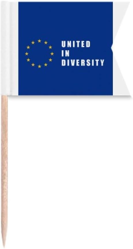 Diversification Unification Slogan Europe Toothpick Flags Labeling Marking for Party Cake Food Cheeseplate