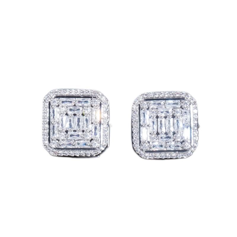 Boucle d'oreille poire en zircon cubique blanc de haute joaillerie