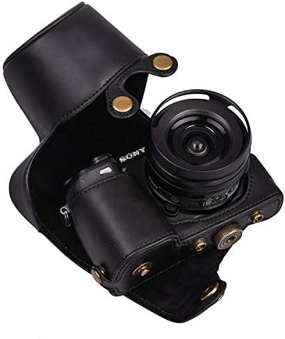 Hargedis XEVN for sony a6400 case,for sony a6300 case,Premium PU Full Body Leather Camera Case Bag for sony alpha a6300 a6000 a6100 a6400 Fit 16-50mm Lens with camera Shoulder Strap(Black)