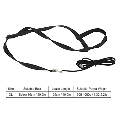 Vogelgeschirr und Leine für Papagei, Verstellbares Vogelgeschirr Papageien-Flugleine mit Verstellbarer Schnalle für Graukakadu