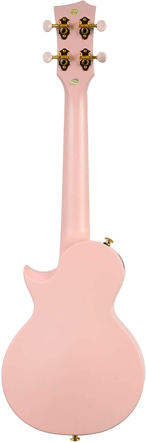 CASCHA Zestaw ukulele koncertowe z włókna węglowego I Carbon Ukulele Starter Kit z 3 kostkami i paskiem I zestaw ukulele z fluorowęglowego I mała gitara hawajska dla początkujących zaawansowanych I różowy / różowy