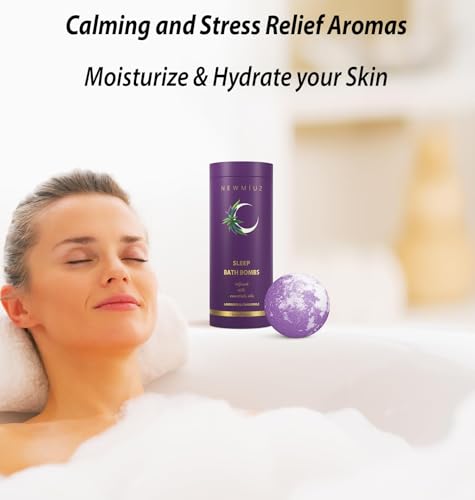 Deep Sleep Bubble Bath Bombs Infused Lavender and Chamomile Essential Luxurious Bath Additives for D