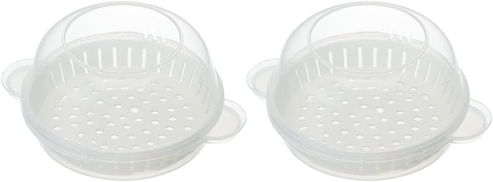 Skater SMA1-A Chinese Bun Case, 2-Pack, Basic Chinese Bun Steamer, Microwave Okaman, Microwave Steamer, Basic