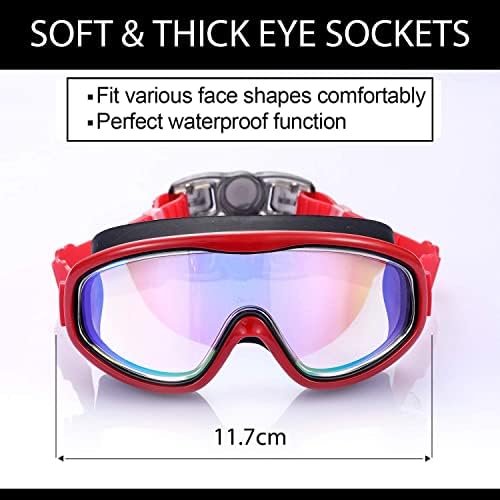 Yizerel 2 Pack Kids Swim Goggles, Swimming Glasses with Electroplating for Children and Early Teens from 3 to 15 Years Old, Wide Vision, Anti-Fog, Waterproof, UV Protection (Set of 2)