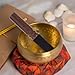 2 Pieces Tibetan Singing Bowl Mallet Suede Wooden Striker Leather Wrapped Meditation Mallet Sound Bowl Stick Buddha Musical Instruments for Buddhist Meditation Yoga Chime (Black and Brown)