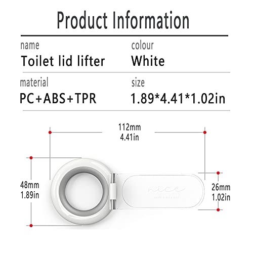 Wsaduop 2 Pcs Toilet Lid Lifter, Toilet Seat Lifter Toilet Seat Handle Lifter Toilet Cover Lifter,Avoid Touching Toilet Cover Handle,White. #TOP4