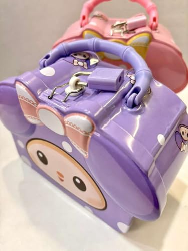 Image of Sajani Cute Cartoon Creative Portable Piggy Bank, Money Saving Box with Combination Lock, Mini Coin Bank Gifts for Boys and Girls, Best Return Gifts for Kids (Pack of 1) (Bowknot)