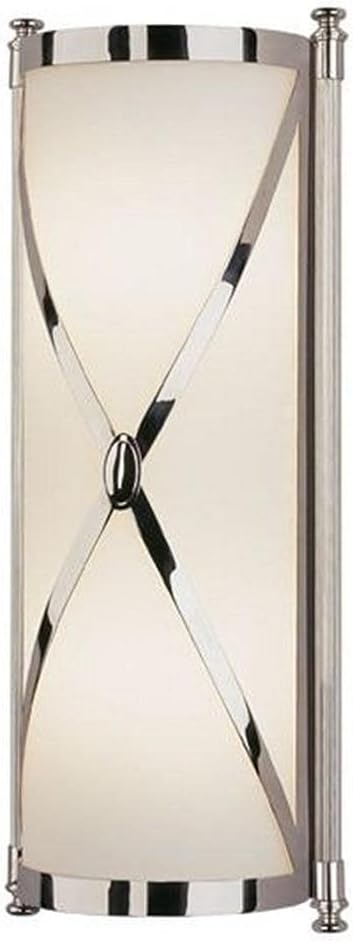 Robert Abbey S1986 Sconces with Frosted White Cased Glass Shades, Polished Nickel Finish