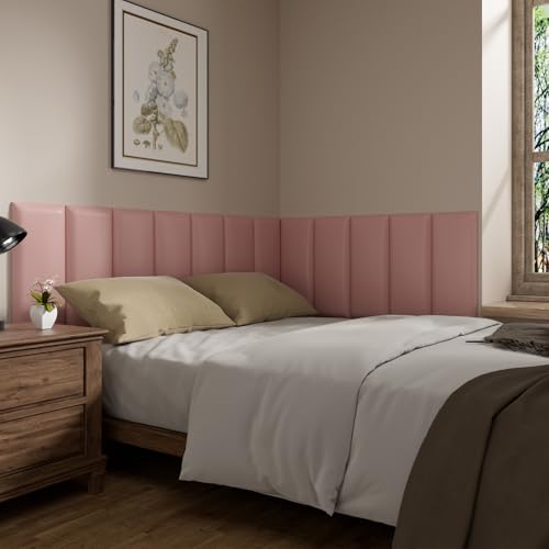 Image of Headboards Wall Panel for Full, Queen and King, Self-Adhesive 3D Wall Panels, Upholstered Wall Panel for Bedroom /Living Room (12 Pieces 9.84 in x 23.6 in)