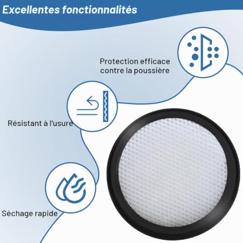 EATBALE 4 Pcs Filtre Kit de pièces de rechange aspirateur portatif sans fil pour Proscenic P8 Filtre Hepa compatible pour Proscenic P8 Pièces de rechange Kit d'accessoires consommables universels – vue 5