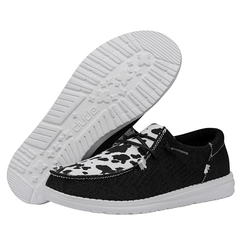 HEYDUDE Wendy Boho Cow Wild Size 10 | Women’s Shoes | Women’s Slip-on Loafers | Comfortable & Light-Weight