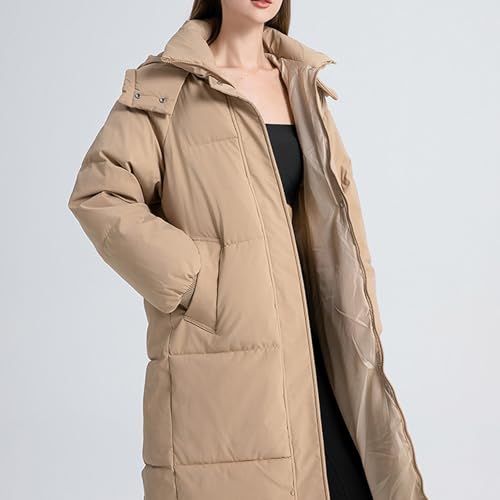 Womens Winter Long Puffer Jacket Hood Full Zip Lightweight down Jackets Casual Loose Warm Outdoor Thermal Padded Coat2