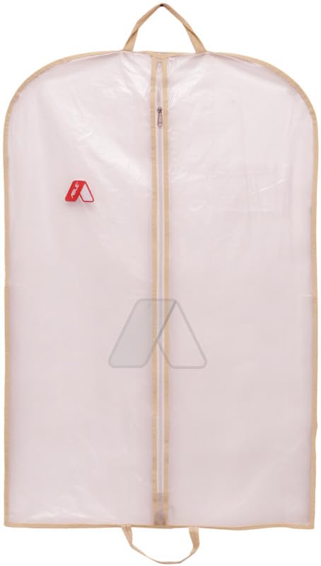 ABLE 62 Inch Dresses Cover Wedding & Lehenga Dress Cover Garment Bag with 14 Inch Gusset, Dust Protector, for Extra Wide Dress. Off White Clear PVC Fabric Pack of 10 Pcs
