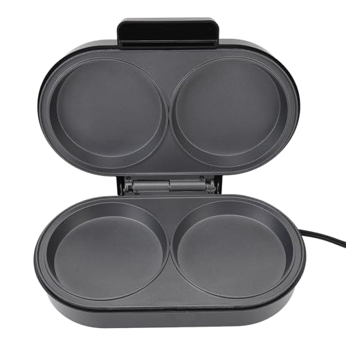 TOPINCN Electric Round Griddle Pancake Maker, Non Stick Double Mini Grill Breakfast Kitchenware Baking Tools Cake Round Pan for Breakfast Lunch Snacks (110V US Plug)