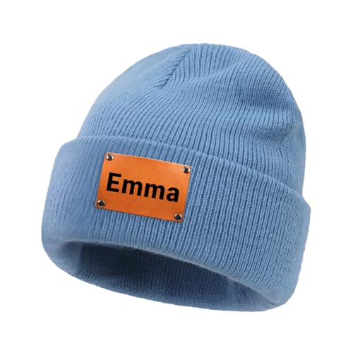 Personalized Toddler Beanie Hats Baby Boys Girls Beanies Kids Children Winter Knit Warm Caps Ski Hats for Youth Adult