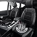 CAR PASS Leather Seat Covers, Automotive Sport Car Seat Cover Super 5mm Composite Sponge Inside, Airbag Compatible Universal Fits Most Cars, SUVs, Trucks and Vans (Full Set,Black & Gray)