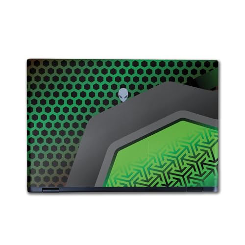 Image of Laptop Skin Compatible with Alienware M16 R2 (2024) - Hex Green - Premium 3M Vinyl Protective Wrap Decal Cover - Easy to Apply | Crafted in The USA by MightySkins