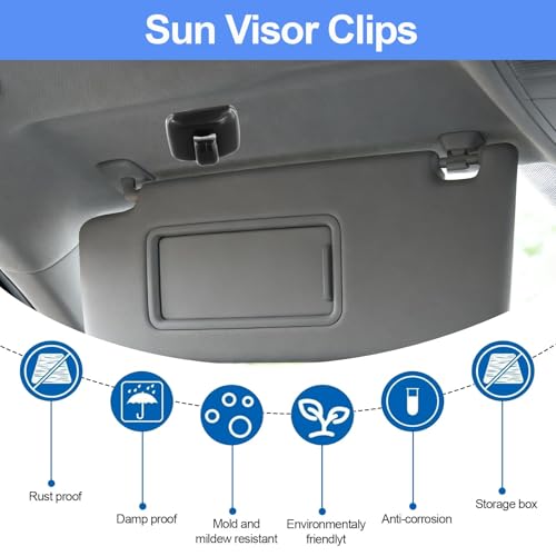 2 PCS Schwarz Sonnenblende Clip für Audi A4 B8 Sonnenblende Halterung, für Audi Sonnenblendes Halterung mit A1 A3 A4 A5 Q3 Q5 (8E0 857 562) A7 B6 B7 B8 S4 S5, Blendfreie Autozubehör