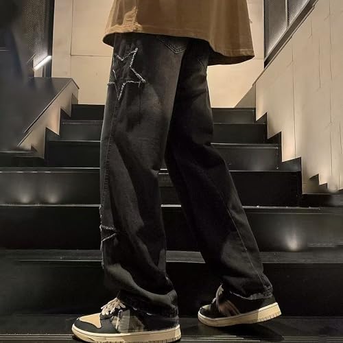 Men's Star Print Baggy Jeans Hip Hop Y2K Denim Jeans Casual Fashion Loose Fit Skateboard Vintage Denim Pants Streetwear3