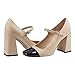Marc Fisher Women's Charine Pump, Beige/Black 110, 8.5