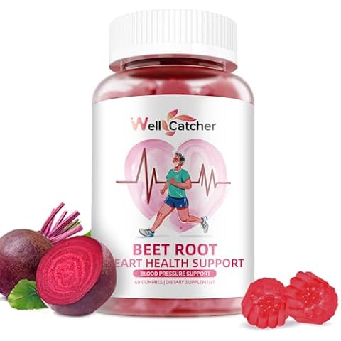 Beet Root Gummies - Beets Chewables for Heart & Circulation Support Nitric Oxide Energy Boost, Sugar Free Beet Gummies Supplement for Blood Pressure with Vitamin C D B12 Grapeseed Coenzyme Q10 60ct Cover