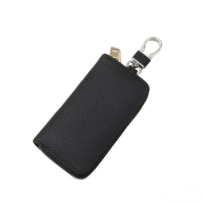 Etuis Pochette Porte Clés Cuir, Étui Porte-Clés Voiture avec 5 Crochet Clip pour Homme et Femme,Crochets et Poches,Porte Clef Cuir Convient aux Clés de...