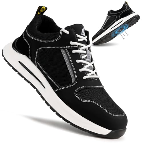 Image of LAoutun Steel Toe Shoes for Men Women Safety Work Shoes Indestructible Steel Toe Sneakers Lightweight Work Shoes Toe Shoes