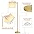 ROTTOGOON Floor Lamp for Living Room with 3 Color Temperatures LED Bulb, Standing Lamp Tall Industrial Floor Lamp Reading for Bedroom, Office (9W LED Bulb, White Lampshade Included) -Gold