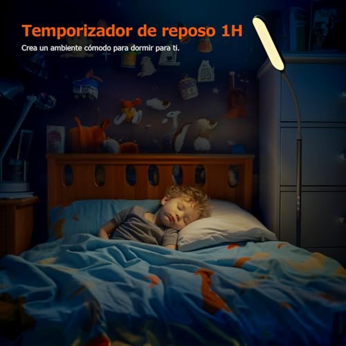 Lámpara de pie LED regulable 3000-6000K con control táctil para iluminar oficinas y hogares 5