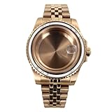 ROUHO 40mm Oro Rosa Orologio Modding Cassa & Orologio Bracciale Kit Sostituzione Girevole Ceramica Inserto Lunetta per Rolex Yacht-Master-L Compatibile con NH34/35/36/38 Movimento