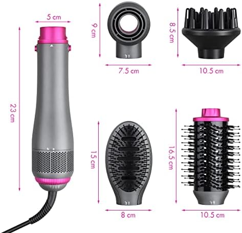 Hair Dryer Brush Blow Dry Hair Brush 4 in 1, KOOVON Hot Air Brush-1100W Lightweight Hairdryer for Women, Negative Ionic Air Styler for Drying Curling Straightening, Detachable Design for Travel Salon