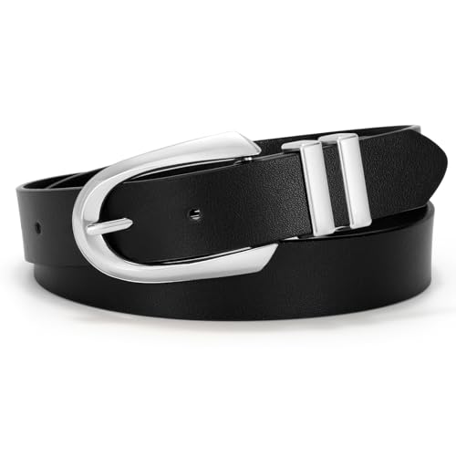 VONMELLI Women's Leather Belts For Jeans Dresses Pants Fashion Ladies Waist Belt with Gold Buckle