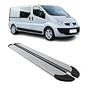 OMAC Schweller Trittbretter Schweller kompatibel mit Renault Trafic 2001-2014 L2 Langer Silber Alu