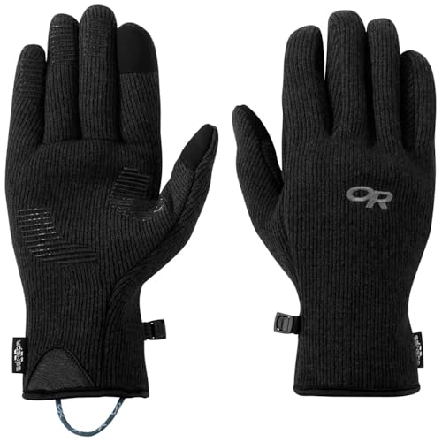 Outdoor Research Mens Flurry Sensor Gloves Solid Black M
