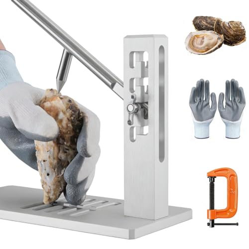 CISSIYOG Oyster Shucker Profi Austernöffner Set Mit Handschuh und G-Clip Meeresfrüchte Werkzeug für Restaurant und Haushalte