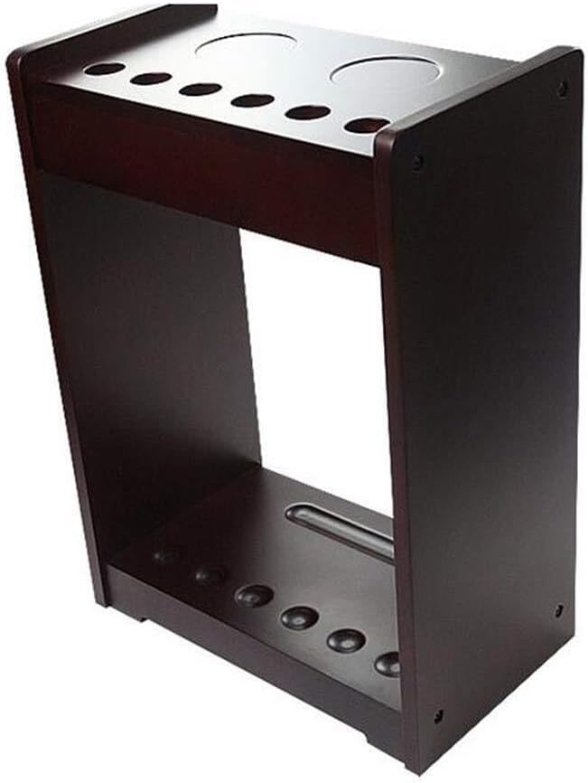 Floor Standing Pool Cue Rack Holder, Billiard Stick Organizer, Space-Saving Pool Cue Stand for 6 or 12 Cues(6 holes)