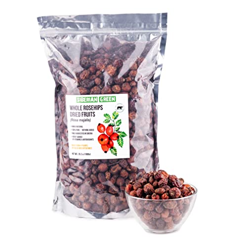 Siberian Dried Rose Hips Whole Seeds 1 Kg (2.2 Pounds) - Rosehips Herbal Tea Directly From Siberia Altai Mountains And Taiga #TOP1