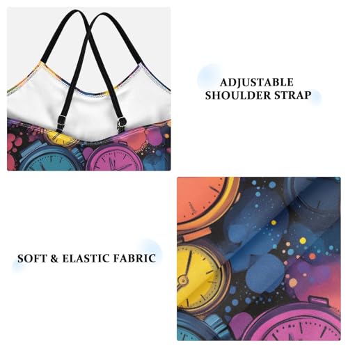 Girl's One Piece Swimsuit Colorful Alarm Clock Beach Bathing Swimwear3