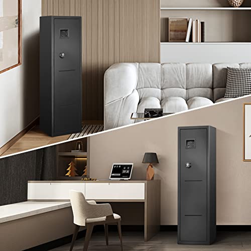Wincent Large Gun Safe, Biometric Gun Safes For Rifles And Shotguns Quick Access 7-Gun Storage Cabinet (With/Without Scope) For Home Rifle And Pistols Safe With Molle Mount Panel #TOP6
