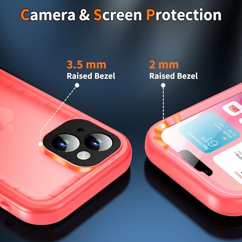 Cozycase TOP Military IP68 Waterproof Case for iPhone 14 - Heavy Duty 360 Shockproof Full Body with Screen Camera Protector Double Water Dust Drop Proof Hard Rugged Tough Bumper Front Back Cover Pink by Cozycase - Image 5