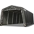 KING BIRD 10' x 20' Heavy Duty Anti-Snow Carport for SUV, Full-Size Truck and Boat, Storage Car Canopy Car Tent Outdoor Instant Garage Boat Shelter with Reinforced Ground Bars-Dark Gray
