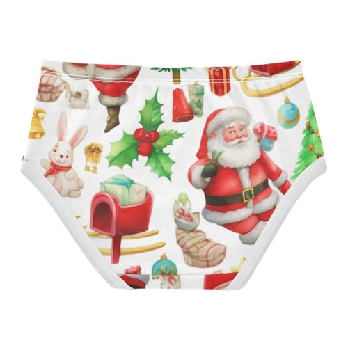 Christmas Vintage Santa Claus Poses Toddler Underwear Floral 2t Cotton Panties Little Girl Designer Briefs Kids Undies2