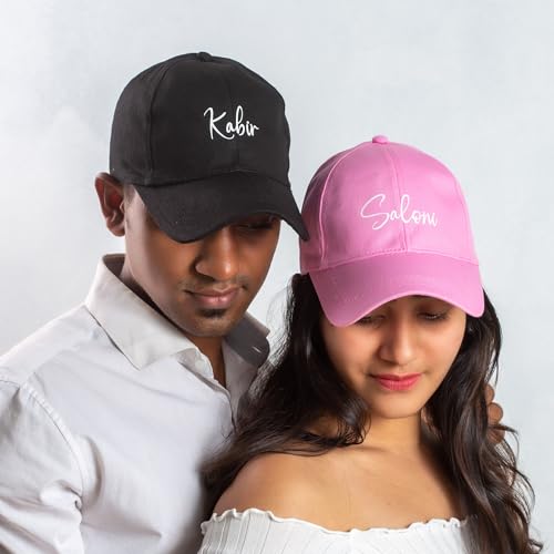 Image of AICA Personalised Name Cotton Cap for Men & Women � Black, Free Size | Gifts for Men & Women